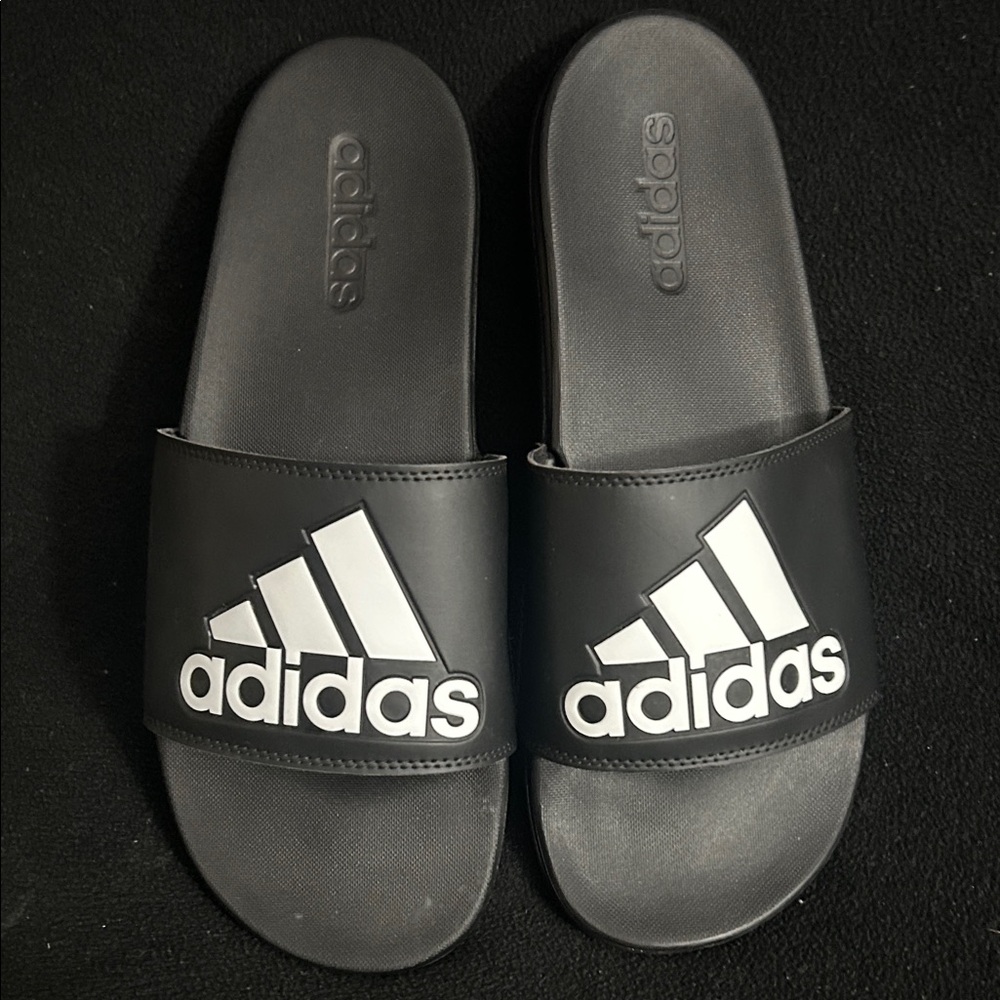 Adidas Black and White Logo Slides